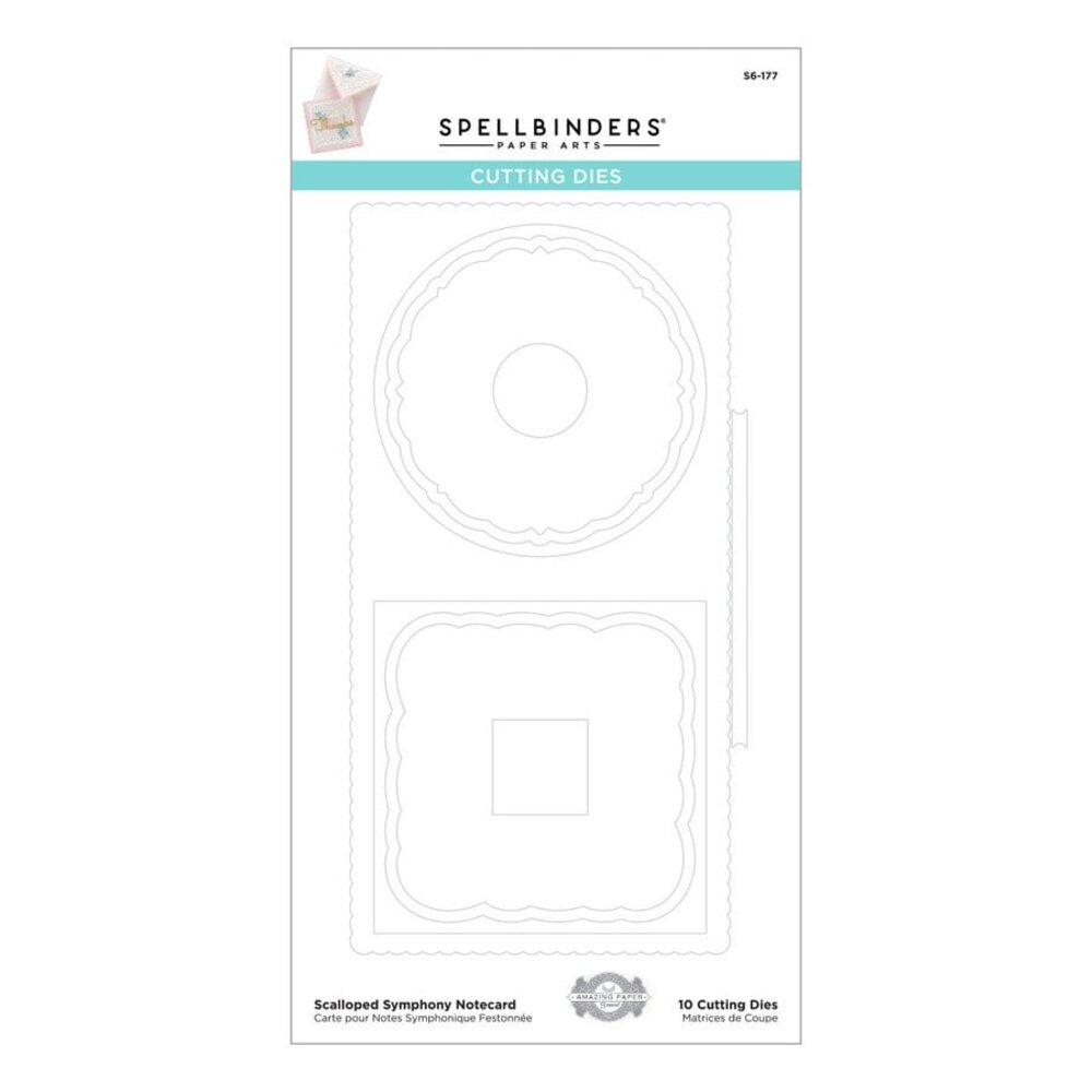 Spellbinders Scalloped Symphony Notecard Etched Dies (S6-177) (OUTLET)
