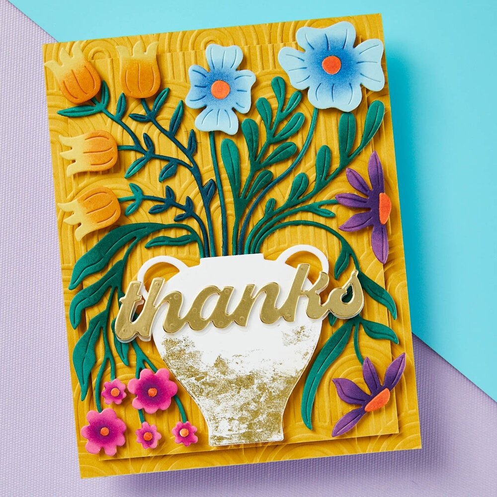 Spellbinders Fresh Picked Vase Bouquet Etched Dies (S5-618) (OUTLET)