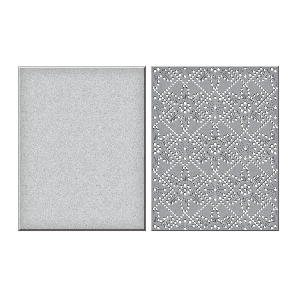Spellbinders Stitched Petal Diamond Background Etched Dies (S5-529) (OUTLET)