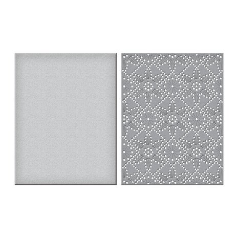 Spellbinders Stitched Petal Diamond Background Etched Dies (S5-529) (OUTLET)