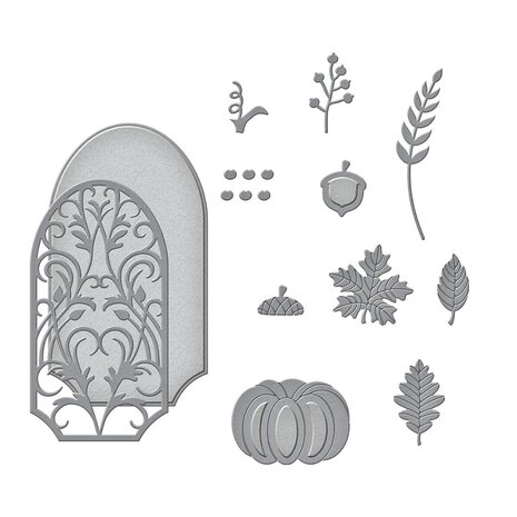 Spellbinders Fall Label Motifs Etched Dies (S5-519) (OUTLET)