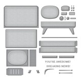 Spellbinders 3D Vignette Retro Television Etched Dies (S5-517) (OUTLET)