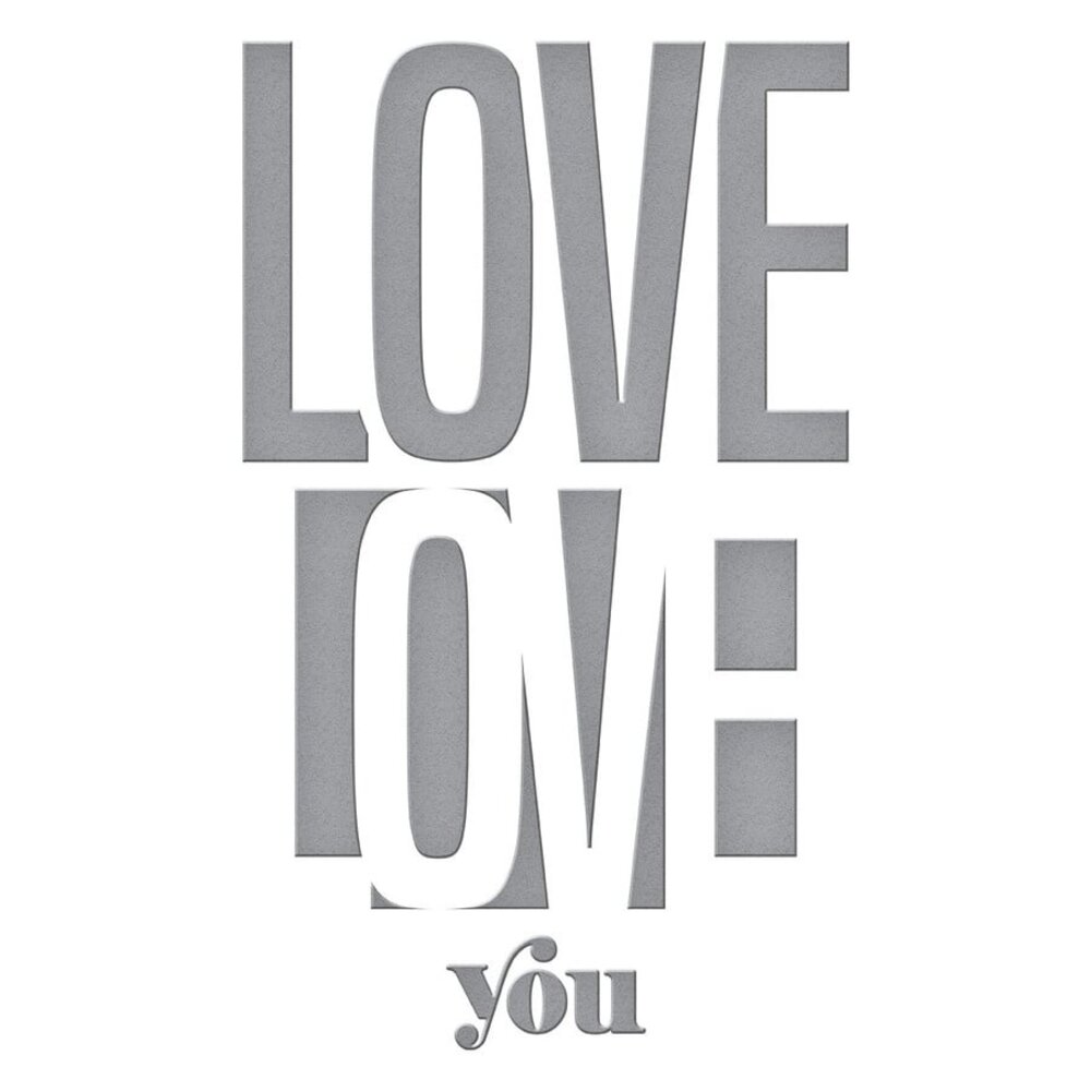 Spellbinders Be Bold Color Block Love You Etched Dies (S5-488) (OUTLET)