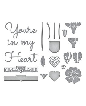 Spellbinders Primrose Heart Façade Etched Dies (S5-484) (OUTLET)