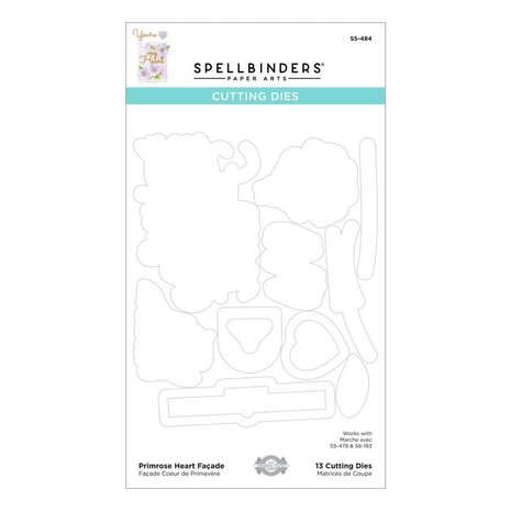 Spellbinders Primrose Heart Façade Etched Dies (S5-484) (OUTLET)