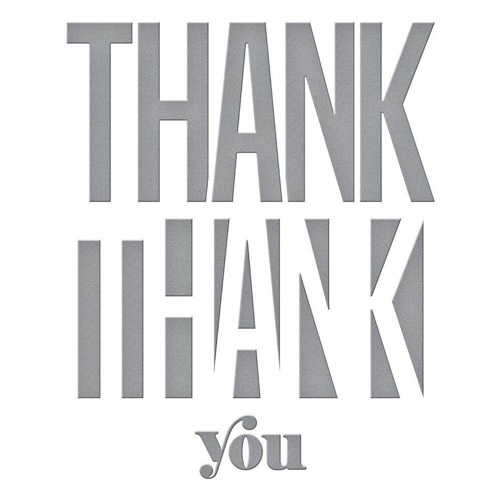 Spellbinders Be Bold Color Block Thank You Etched Dies (S5-477) (OUTLET)