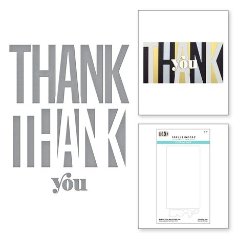 Spellbinders Be Bold Color Block Thank You Etched Dies (S5-477) (OUTLET)