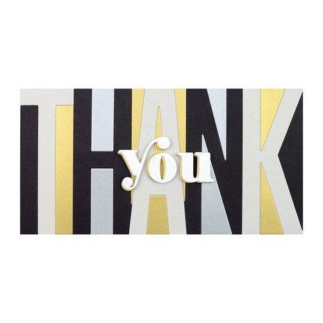 Spellbinders Be Bold Color Block Thank You Etched Dies (S5-477) (OUTLET)