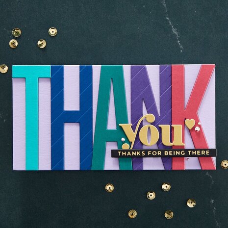 Spellbinders Be Bold Color Block Thank You Etched Dies (S5-477) (OUTLET)