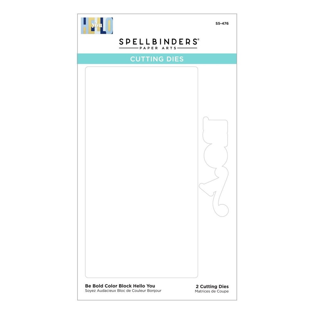 Spellbinders Be Bold Color Block Hello You Etched Dies (S5-476) (OUTLET)