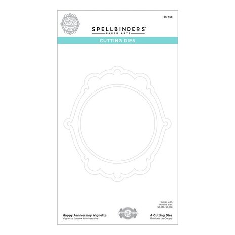 Spellbinders Happy Anniversary Vignette Etched Dies (S5-458) (OUTLET)