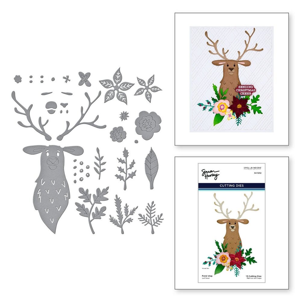 Spellbinders Floral Stag Etched Dies (S4-1252) (OUTLET)