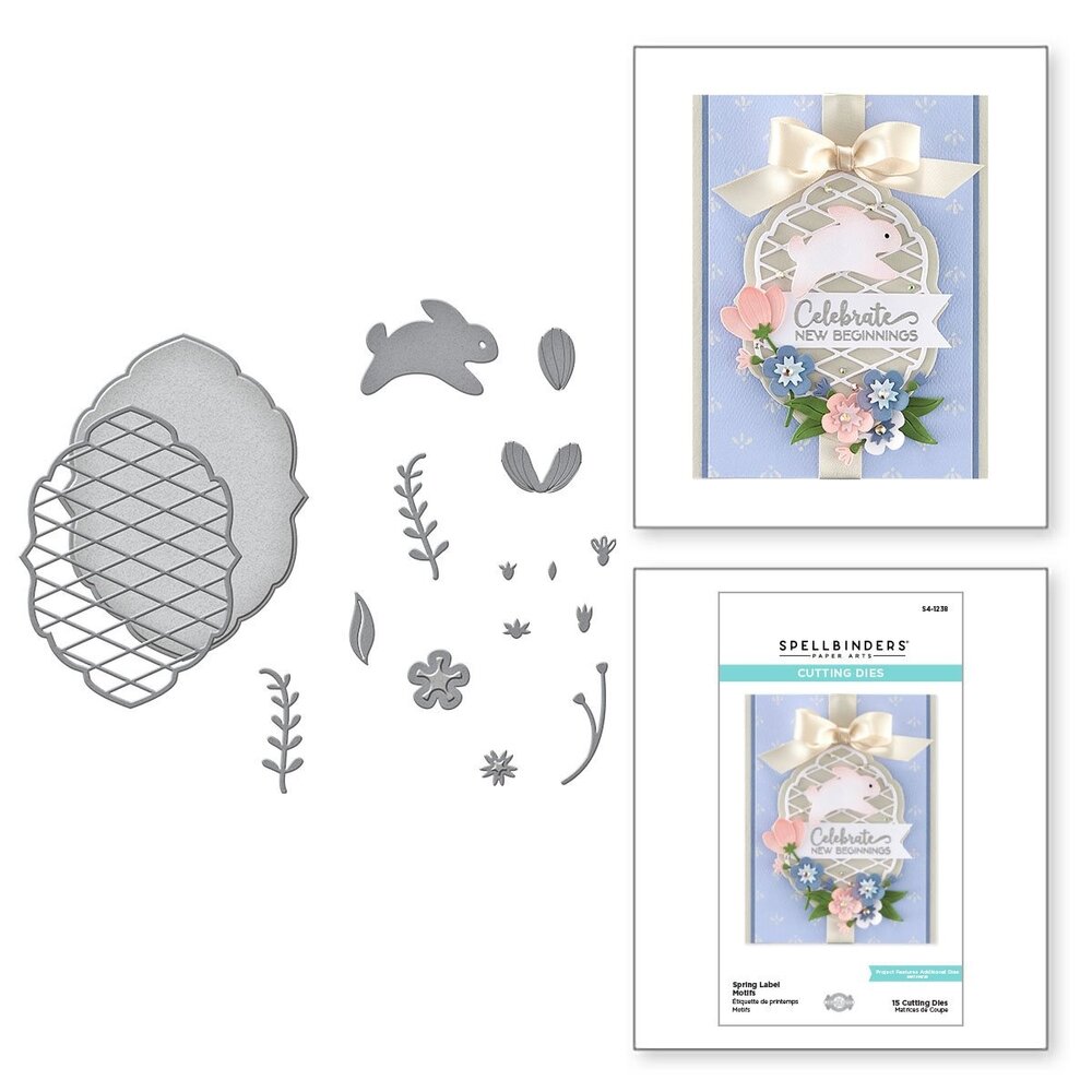 Spellbinders Spring Label Motifs Etched Dies (S4-1238) (OUTLET)