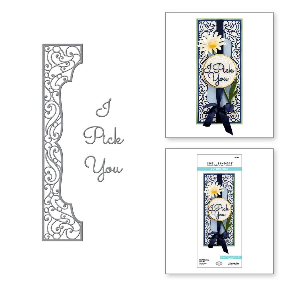 Spellbinders Half Slimline Bracket Etched Dies (S4-1199) (OUTLET)