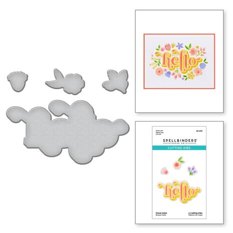 Spellbinders Floral Hello Etched Dies (S3-472) (OUTLET)