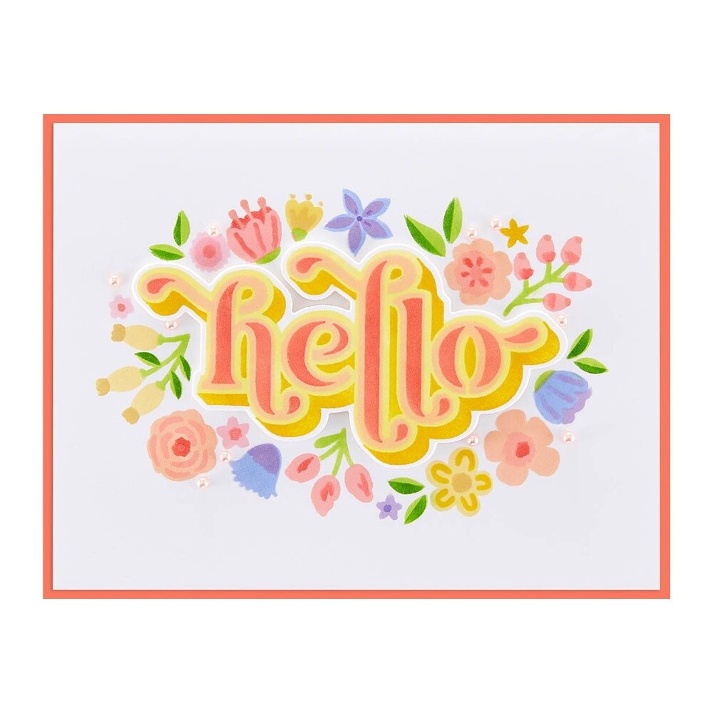 Spellbinders Floral Hello Etched Dies (S3-472) (OUTLET)