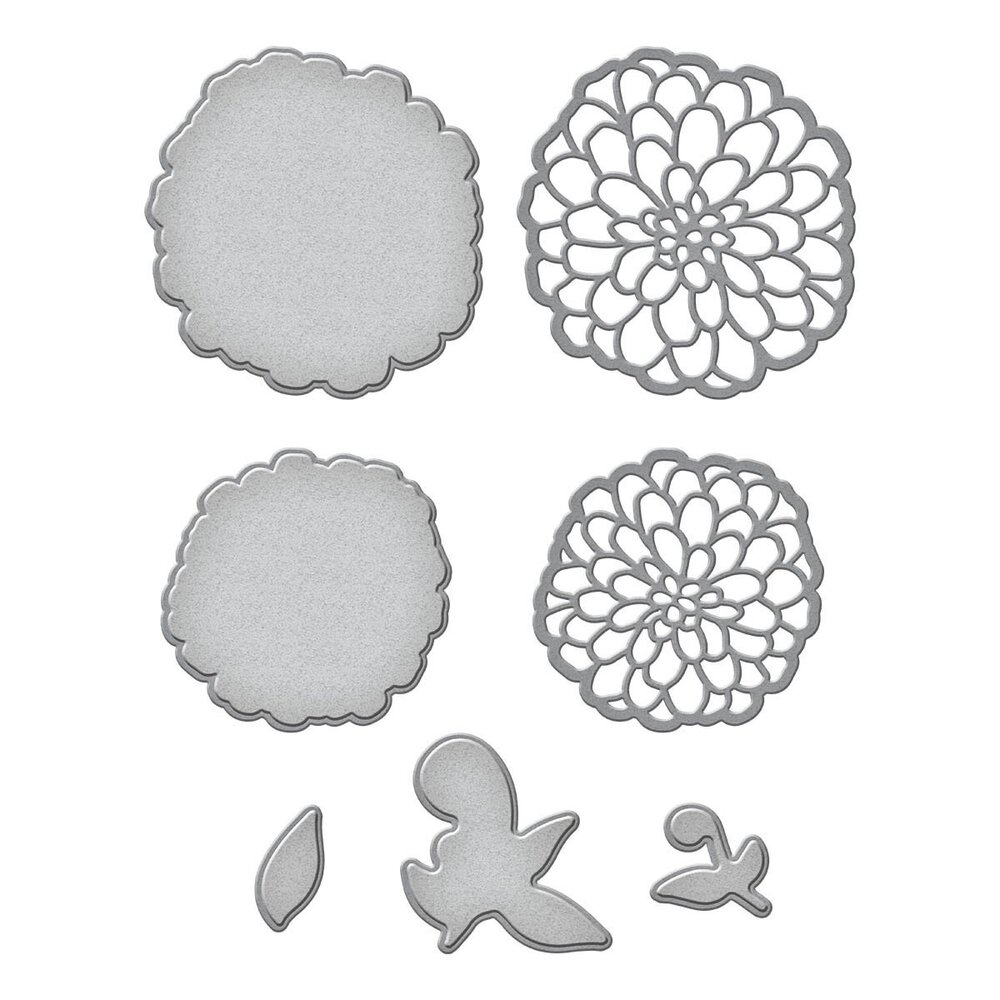 Spellbinders Darling Dahlias Etched Dies (S3-470) (OUTLET)