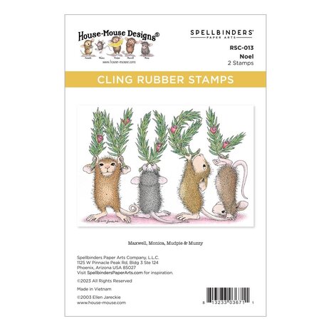 Spellbinders Noel Cling Rubber Stamp (RSC-013) (OUTLET)