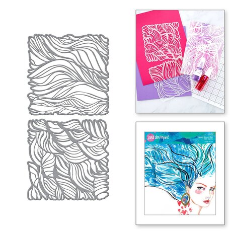 Spellbinders Tresses Art Stencils (2pcs) (JD-016) (OUTLET)