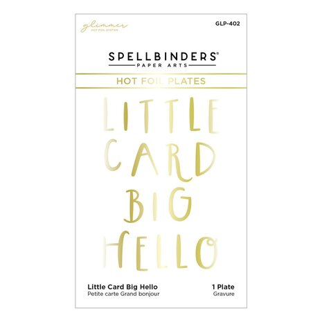 Spellbinders Little Card Big Hello Glimmer Hot Foil Plate (GLP-402) (OUTLET)