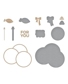 Spellbinders Party Balloons Bouquet Glimmer Hot Foil Plate & Die Set (GLP-397) (OUTLET)