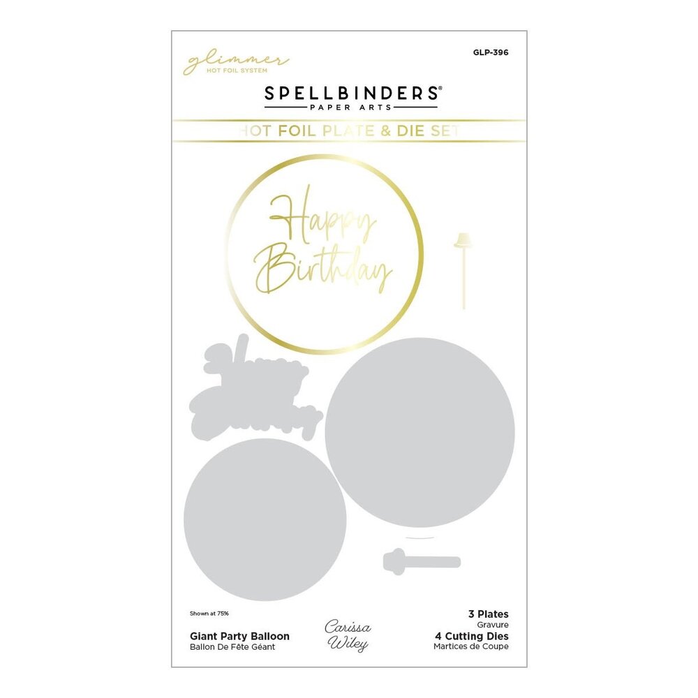 Spellbinders Giant Party Balloon Glimmer Hot Foil Plate & Die Set (GLP-396) (OUTLET)