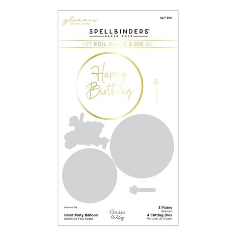 Spellbinders Giant Party Balloon Glimmer Hot Foil Plate & Die Set (GLP-396) (OUTLET)