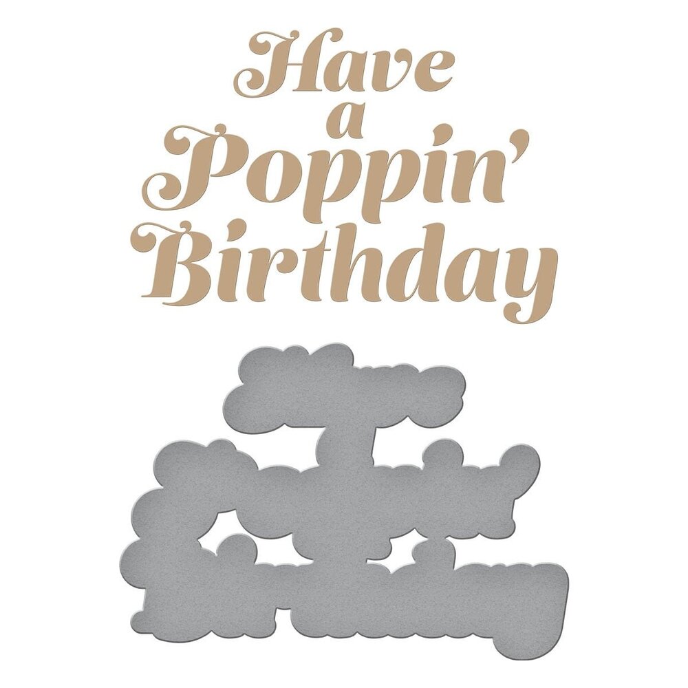 Spellbinders Glimmering Poppin' Birthday Hot Foil Plate & Die Set (GLP-384) (OUTLET)