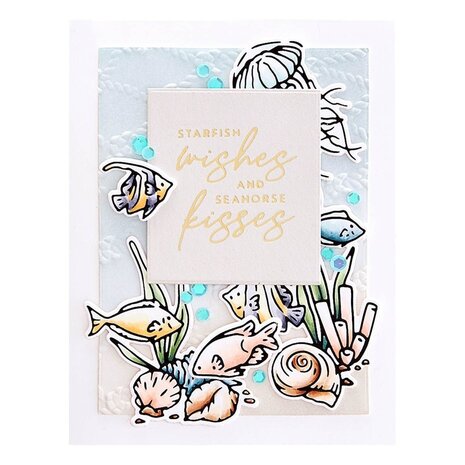 Spellbinders Seahorse Kisses Sentiments Glimmer Hot Foil Plate & Die Set (GLP-372) (OUTLET)