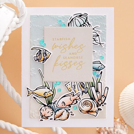 Spellbinders Seahorse Kisses Sentiments Glimmer Hot Foil Plate & Die Set (GLP-372) (OUTLET)