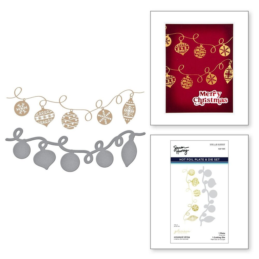 Spellbinders Ornament String Glimmer Hot Foil Plate & Die Set (GLP-363) (OUTLET)