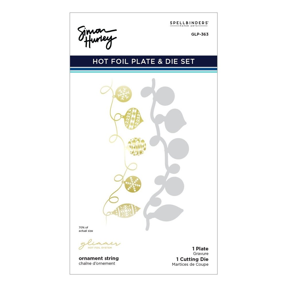 Spellbinders Ornament String Glimmer Hot Foil Plate & Die Set (GLP-363) (OUTLET)