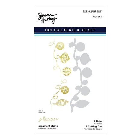 Spellbinders Ornament String Glimmer Hot Foil Plate & Die Set (GLP-363) (OUTLET)