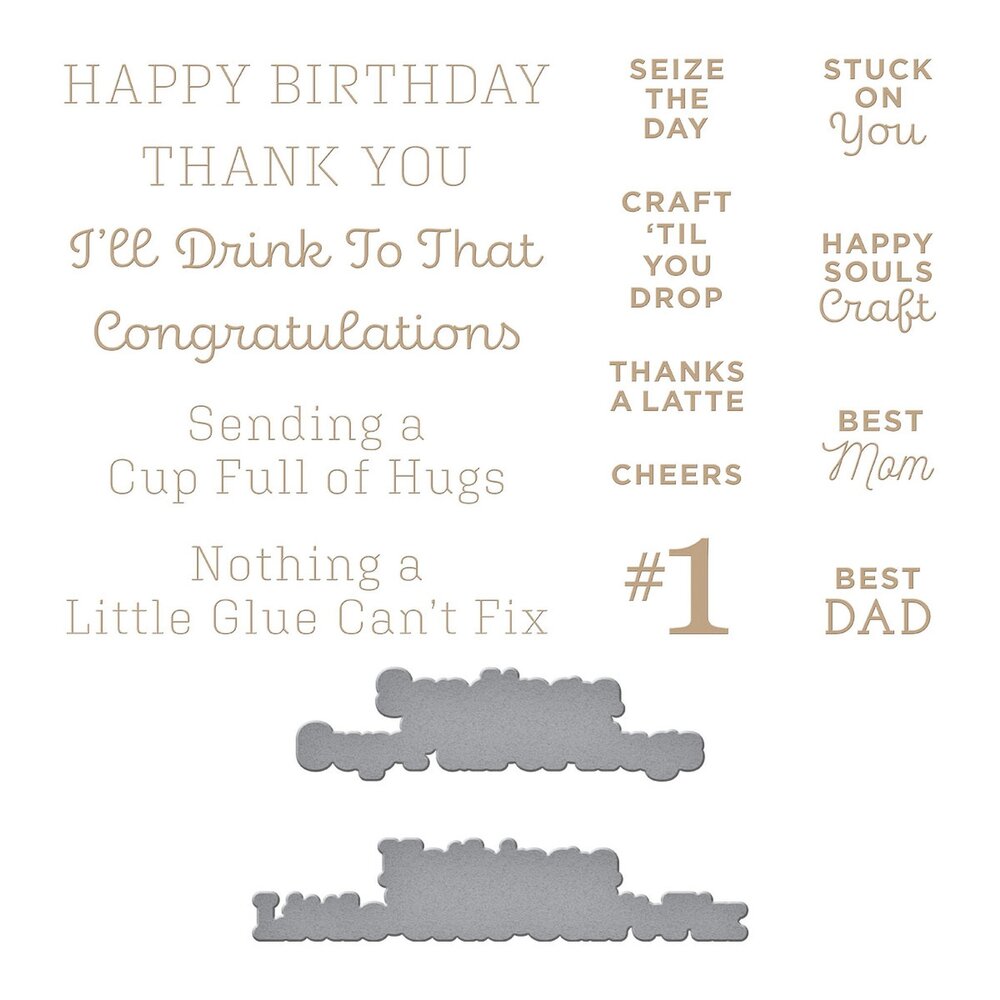 Spellbinders We Dance Glimmer Sentiments Glimmer Hot Foil Plate & Die (GLP-312) (OUTLET)