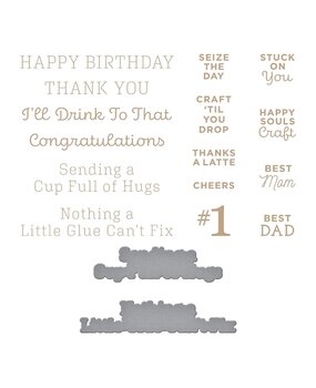 Spellbinders We Dance Glimmer Sentiments Glimmer Hot Foil Plate & Die (GLP-312) (OUTLET)