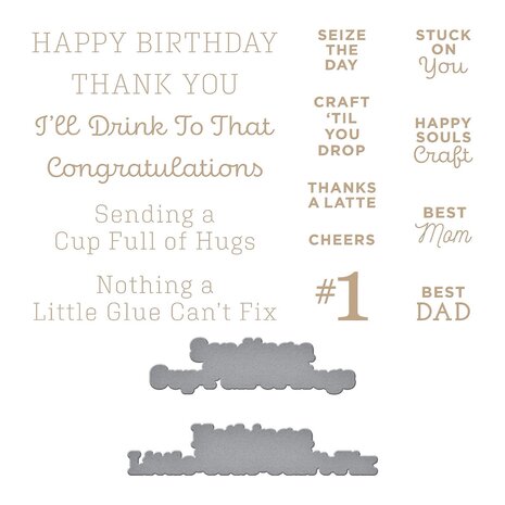 Spellbinders We Dance Glimmer Sentiments Glimmer Hot Foil Plate & Die (GLP-312) (OUTLET)