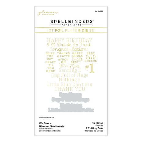 Spellbinders We Dance Glimmer Sentiments Glimmer Hot Foil Plate & Die (GLP-312) (OUTLET)
