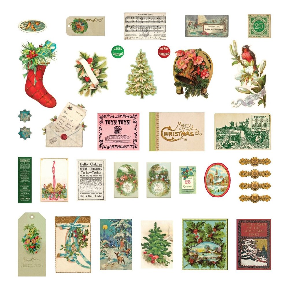 Spellbinders Christmas Pines Miscellany Printed Die Cuts (CH-020) (OUTLET)