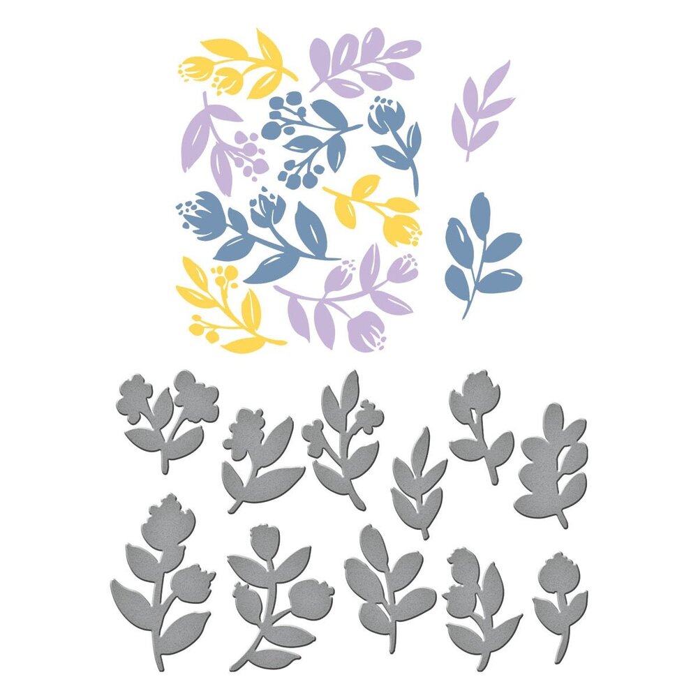 Spellbinders Sprigs Registration Press Plate & Die Set (BPR-009) (OUTLET)