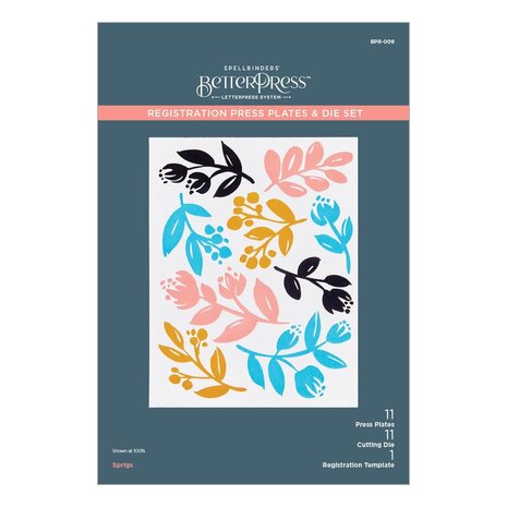 Spellbinders Sprigs Registration Press Plate & Die Set (BPR-009) (OUTLET)