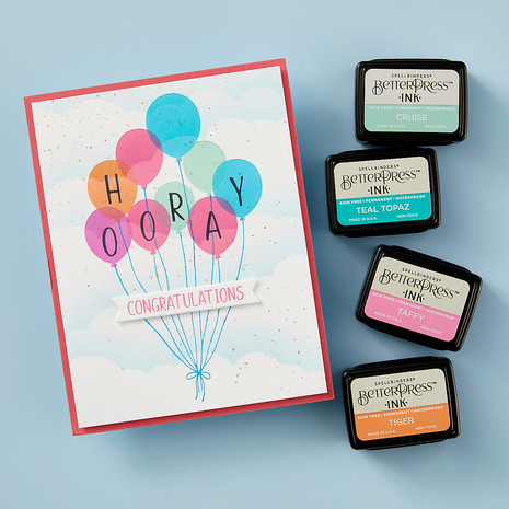 Spellbinders Happy Hooray Balloons Registration Press Plate & Die Set (BPR-005) (OUTLET)