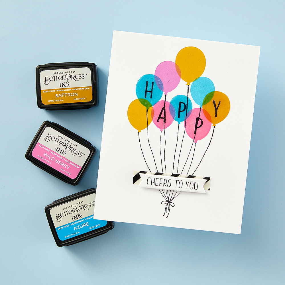 Spellbinders Happy Hooray Balloons Registration Press Plate & Die Set (BPR-005) (OUTLET)
