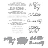 Spellbinders Let's Celebrate Sentiments Press Plate & Die Set (BP-123) (OUTLET)