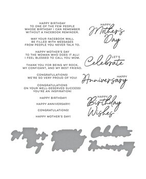 Spellbinders Let's Celebrate Sentiments Press Plate & Die Set (BP-123) (OUTLET) Spellbinders Let's Celebrate Sentiments Press Plate & Die Set (BP-123) (OUTLET)