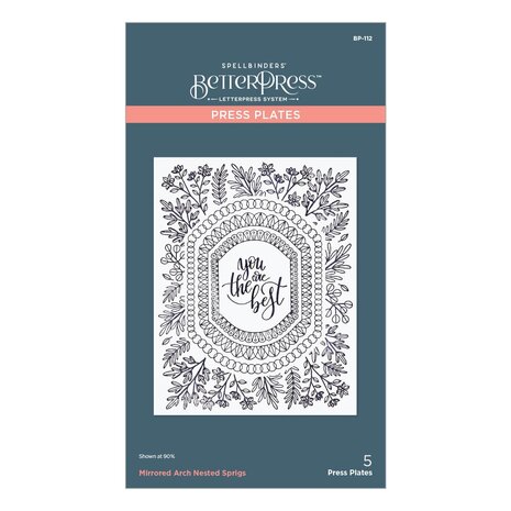 Spellbinders Mirrored Arch Nested Sprigs Press Plate (BP-112) (OUTLET)