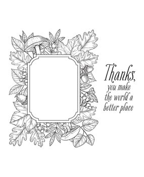 Spellbinders Autumn Thanks Frame Press Plate (BP-083) (OUTLET)