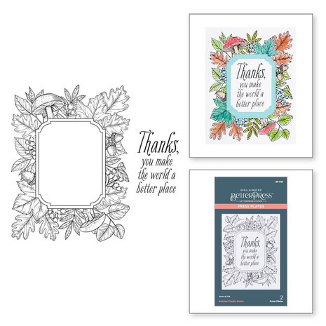 Spellbinders Autumn Thanks Frame Press Plate (BP-083) (OUTLET)