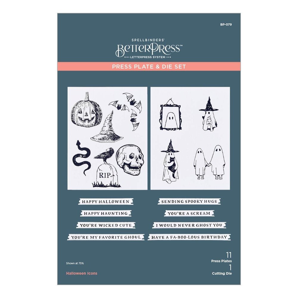 Spellbinders Halloween Icons Press Plate & Die Set (BP-079) (OUTLET)