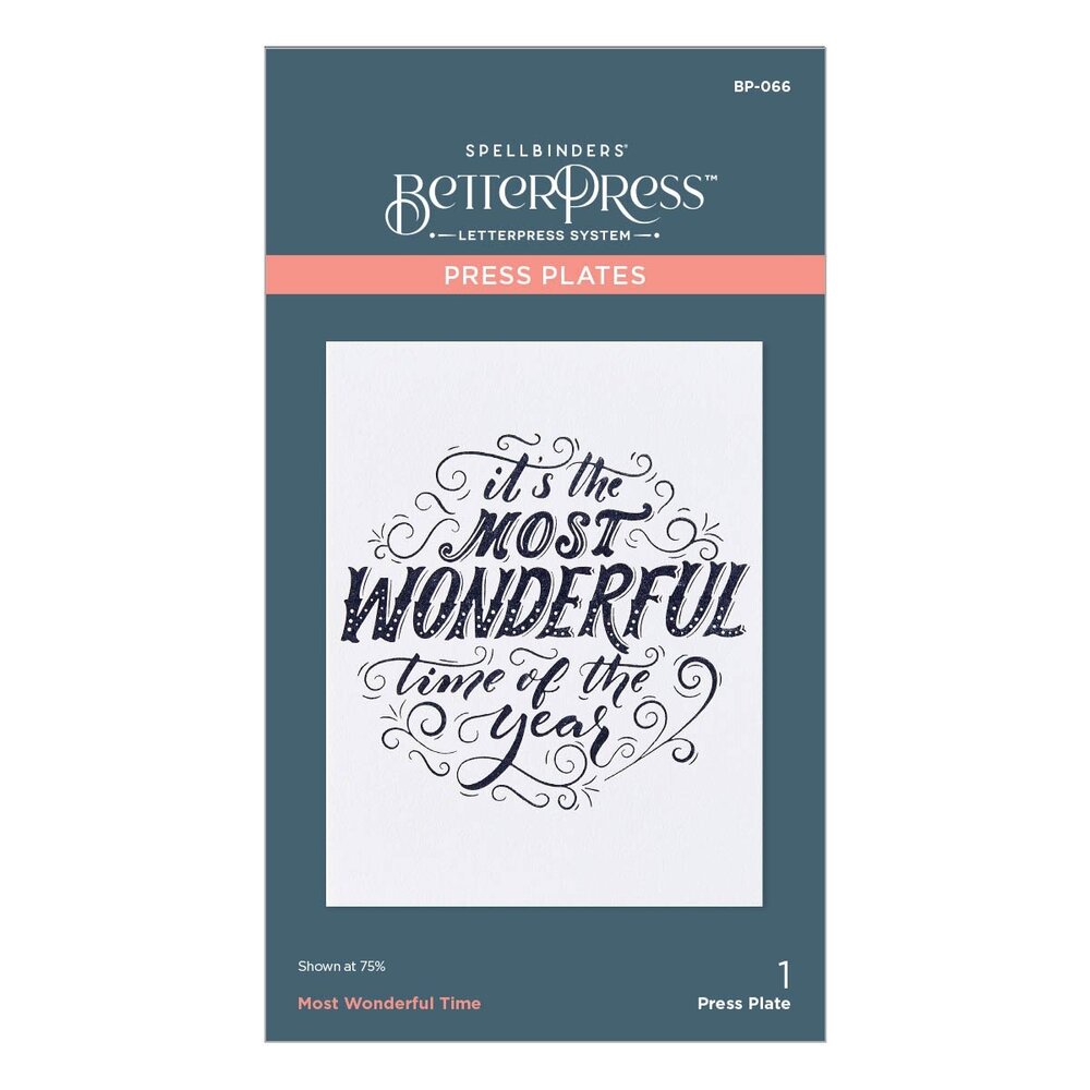 Spellbinders Most Wonderful Time Press Plate (BP-066) (OUTLET)