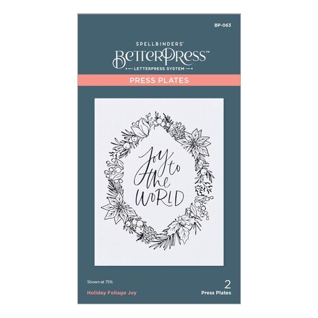 Spellbinders Holiday Foliage Joy Press Plate (BP-063) (OUTLET)
